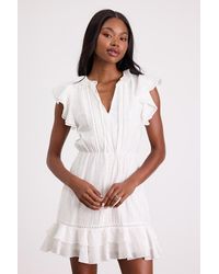 Lulus - Tanaya Flutter Sleeve Tiered Mini Dress - Lyst