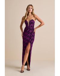Lulus - Shimmering Rsvp Shiny Lurex Strapless Maxi Dress - Lyst