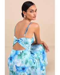Lulus - Radiant Feelings Floral Chiffon Midi Dress - Lyst