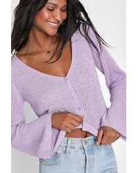 Lulus - Springtime Sweetie Loose Knit Cardigan Sweater - Lyst
