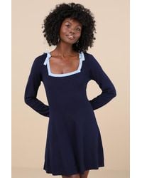 Lulus - Perfect Outcome Long Sleeve Sweater Mini Dress - Lyst