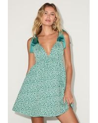 Lulus - Darling Composure Jacquard Floral Tie-Strap Mini Dress - Lyst