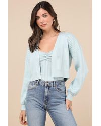 Lulus - Cutest Duet Knit Cami Top And Cardigan Sweater Set - Lyst
