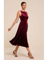 Lulus - Audrey Velvet Midi Dress - Lyst