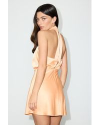 Lulus - Sleek Essence Satin Halter Sleeveless Mini Dress - Lyst