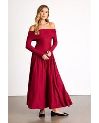 Lulus - Sescca Off-The-Shoulder Jersey Knit Maxi Dress - Lyst