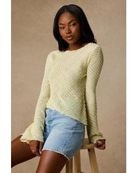 Lulus - Xavia Ruffled Knit Asymmetrical Long Sleeve Top - Lyst
