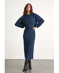 Lulus - Marvelous Match Knit Two-Piece Midi Dress & Sweater Set - Lyst