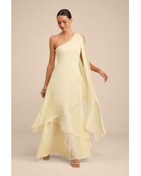 Lulus - Camellia One-Shoulder Bow Maxi Dress - Lyst