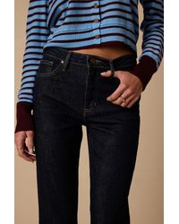 Just Black - The High Rise Cropped Dark Wash Denim Flare Jeans - Lyst