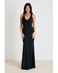 Lulus - Cazy Jersey Knit Twist-Front Maxi Dress - Lyst