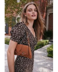 Lulus - Aubryn Suede Buckle Shoulder Bag - Lyst