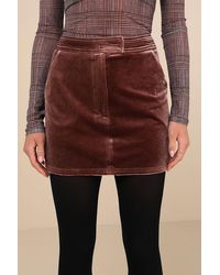 Lulus - Splendid Mood Velvet High-Rise Mini Skirt - Lyst