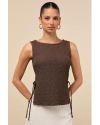 Lulus - Bizzy Textured Side-Tie Tank Top - Lyst