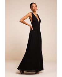 Lulus - Kelina Pleated Drop Waist Maxi Dress - Lyst