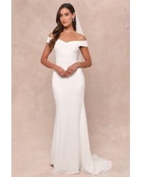 Lulus - Arienne Off-The-Shoulder Mermaid Maxi Dress - Lyst