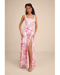 Lulus - Remarkable Arrival Floral Sleeveless Maxi Dress - Lyst