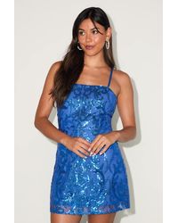 Lulus - Divine Energy Sequin Lace-Up A-Line Mini Dress - Lyst