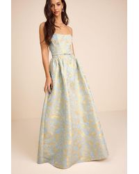 Lulus - Bradshaw And Floral Jacquard Maxi Dress - Lyst