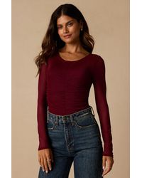 Lulus - Everyday Luck Ruched Long Sleeve Bodysuit - Lyst
