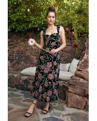 Lulus - Glorious Garden Floral Print Burnout Velvet Maxi Dress - Lyst