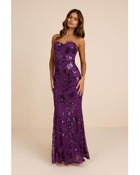 Lulus - Mayley Sequin Strapless Maxi Dress - Lyst
