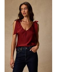 Lulus - Denia Satin V-Neck Tank Top - Lyst