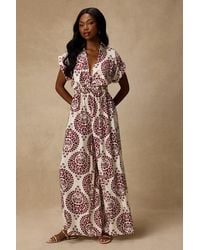 Lulus - Dolla And Boho Print Wide-Leg Jumpsuit - Lyst
