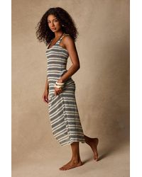 Lulus - Monaco Cream And Striped Midi Swim Cover-Up - Lyst