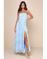 Lulus - Rare Presence 3D Floral Embroidered Maxi Dress - Lyst