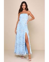 Lulus - Rare Presence 3D Floral Embroidered Maxi Dress - Lyst