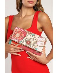 Lulus - Bead Beautiful Multi Floral Beaded Clutch - Lyst