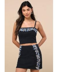 Lulus - Rosabella Floral Embroidered Two-Piece Mini Dress - Lyst