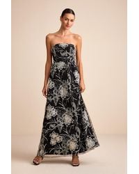 Lulus - Tisdale And Embroidered Strapless Maxi Dress - Lyst