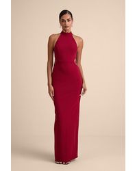 Lulus - Vira Mock Neck Lace Cutout Maxi Dress - Lyst
