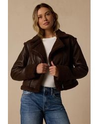 Lulus - Maxina Vegan Leather Faux Fur Trim Jacket - Lyst