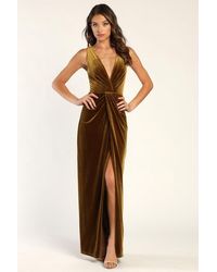Lulus - Beautiful Evenings Velvet Twist-Front Maxi Dress - Lyst