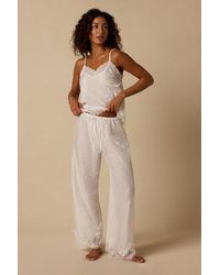 Lulus - Dreamland Satin Lace Pajama Pants - Lyst
