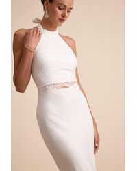 Lulus - Atenea Lace Cutout Halter Mermaid Maxi Dress - Lyst