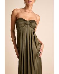 Lulus - Memorable Entrance Strapless Satin Maxi Dress - Lyst