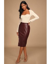 Lulus - Mireya Vegan Leather Pencil Skirt - Lyst