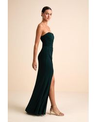 Lulus - Epitome Of Allure Strapless Ruched Tulip Maxi Dres - Lyst