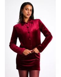 Lulus - Bettany Velvet Button-Front Collared Jacket - Lyst