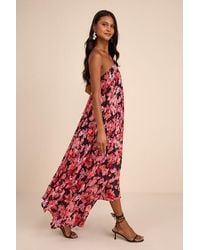 Lulus - Dezzi Multi Floral Halter Shift Maxi Dress - Lyst