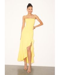Lulus - Iveta Cutout Ruffled Sleeveless Midi Dress - Lyst