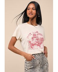 Chaser Brand - Lidie Cream Vintage Car Graphic Tee - Lyst