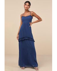 Lulus - Pronounced Perfection Cutout Tie-Back Maxi Dress - Lyst