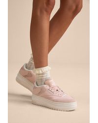 Reebok - Club C Extra Bleached Leather Flatform Sneakers - Lyst