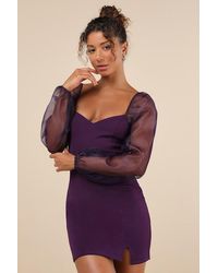 Lulus - Sophisticated Aura Long Sleeve Bodycon Mini Dress - Lyst