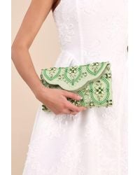 Lulus - Unrivaled Aesthetic Light Rhinestone Beaded Clutch - Lyst
